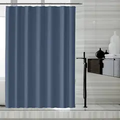 GENERICO - Cortina De Baño 100% Poliéster Azul Raf