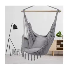 GENERICO - Silla Hamaca Colgante 2 Cojín Gris