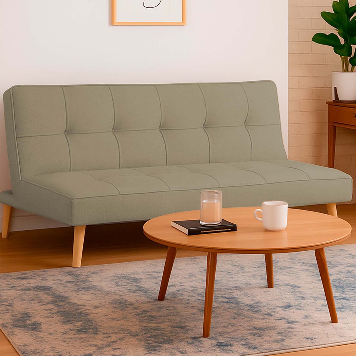 NOVAHUS - Futón Foster Beige 167x76x80 cm