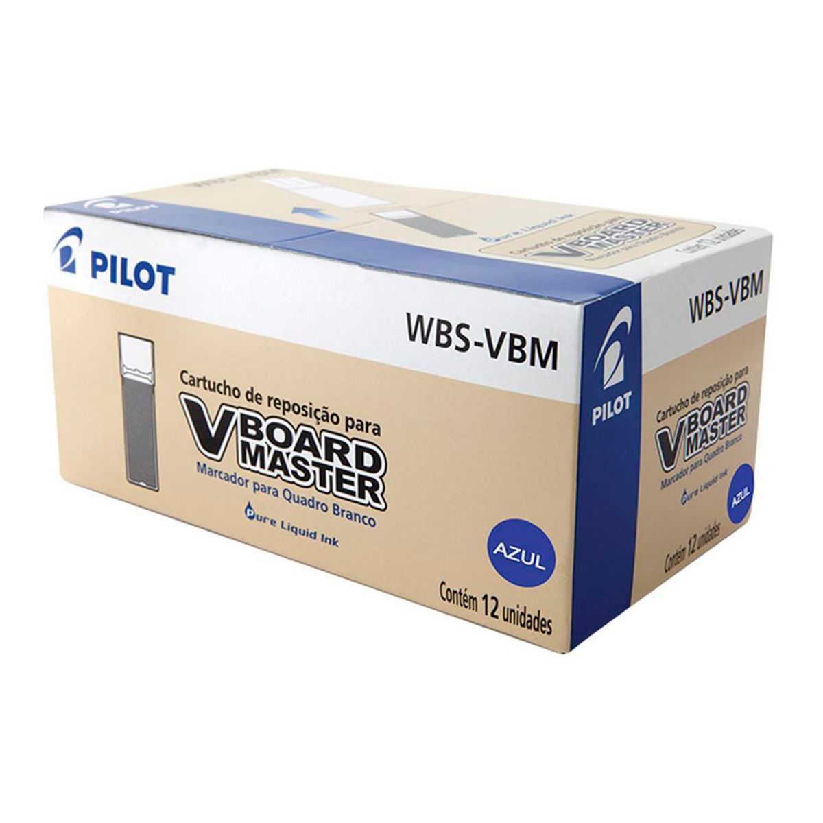 PILOT - Caja Recarga Cartucho Vboard Master 12 Uni - Azul