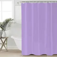 GENERICO - Cortina De Baño 100% Poliéster Lila