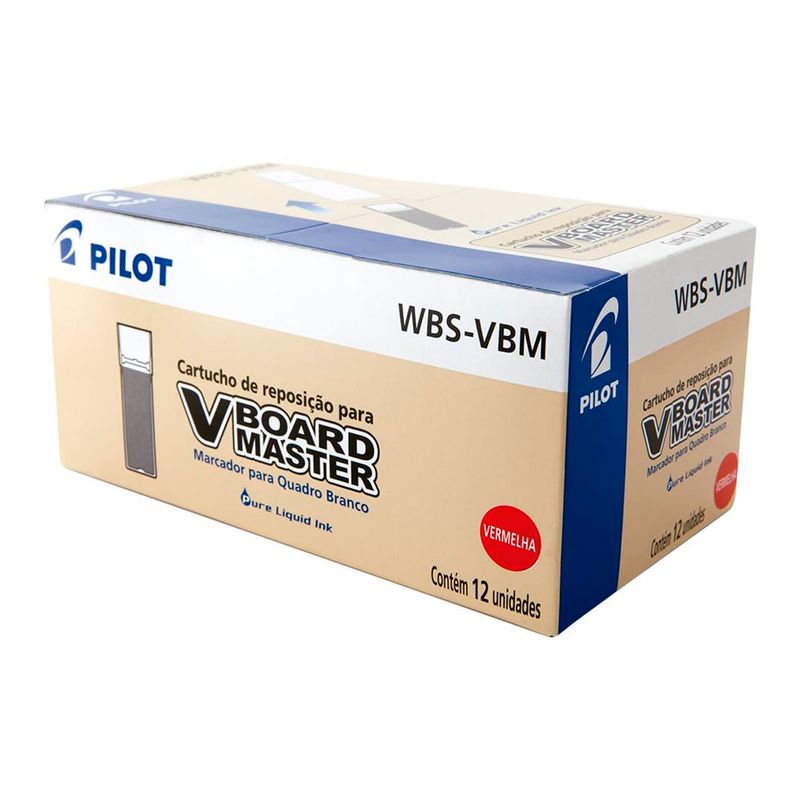 PILOT - Caja Recarga Cartucho Vboard Master 12 Uni - Rojo