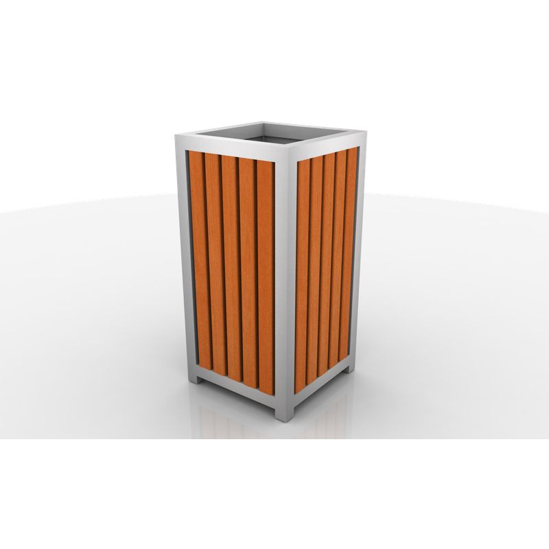 GENERICO - BASURERO RECTANGULAR METAL MADERA