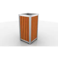 GENERICO - BASURERO RECTANGULAR METAL MADERA