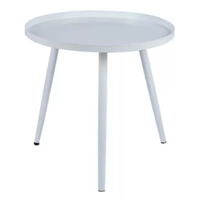GENERICO - Mesa Lateral Auxiliar Centro Metalica 42x42x45cm Blanca Venhoouse