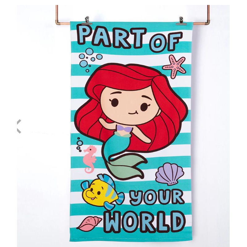 MASHINI - Toalla De Playa   Infantil 70x140 Con Bolso Mashini  Princesa Ariel