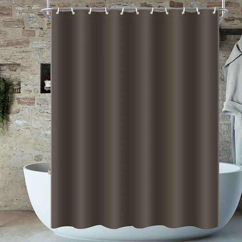 GENERICO - Cortina De Baño 100% Poliéster Color Café