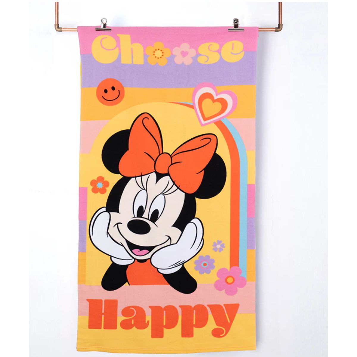 MASHINI - Toalla De Playa   Infantil 70x140 Con Bolso Mashini  Minnie Smile