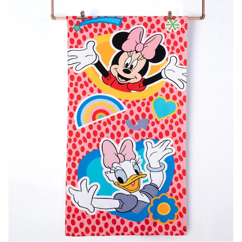 MASHINI - Toalla De Playa   Infantil 70x140 Con Bolso Mashini Minnie Heart