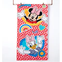 MASHINI - Toalla De Playa  Infantil 70x140 Con Bolso Minnie Heart