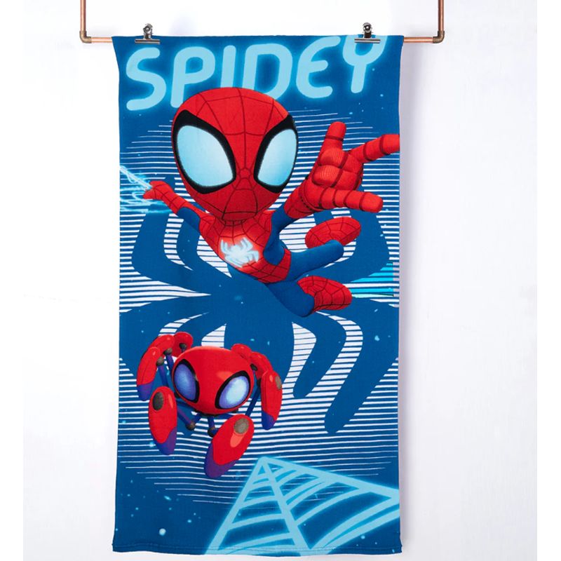 MASHINI - Toalla De Playa   Infantil 70x140 Con Bolso Mashini Spiderman Araña