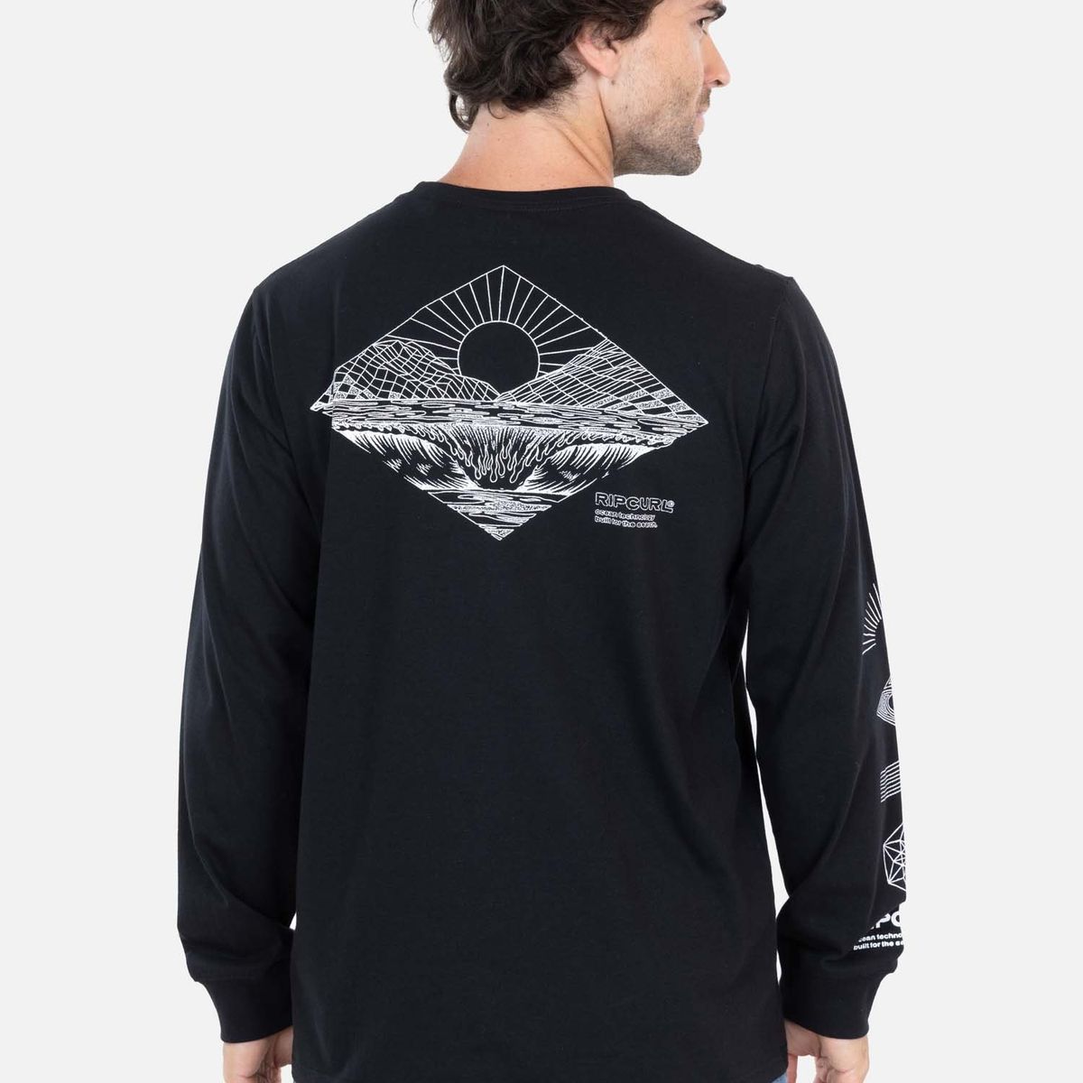 RIP CURL - Polera ML IslaX Negro Hombre Rip Curl - Negro