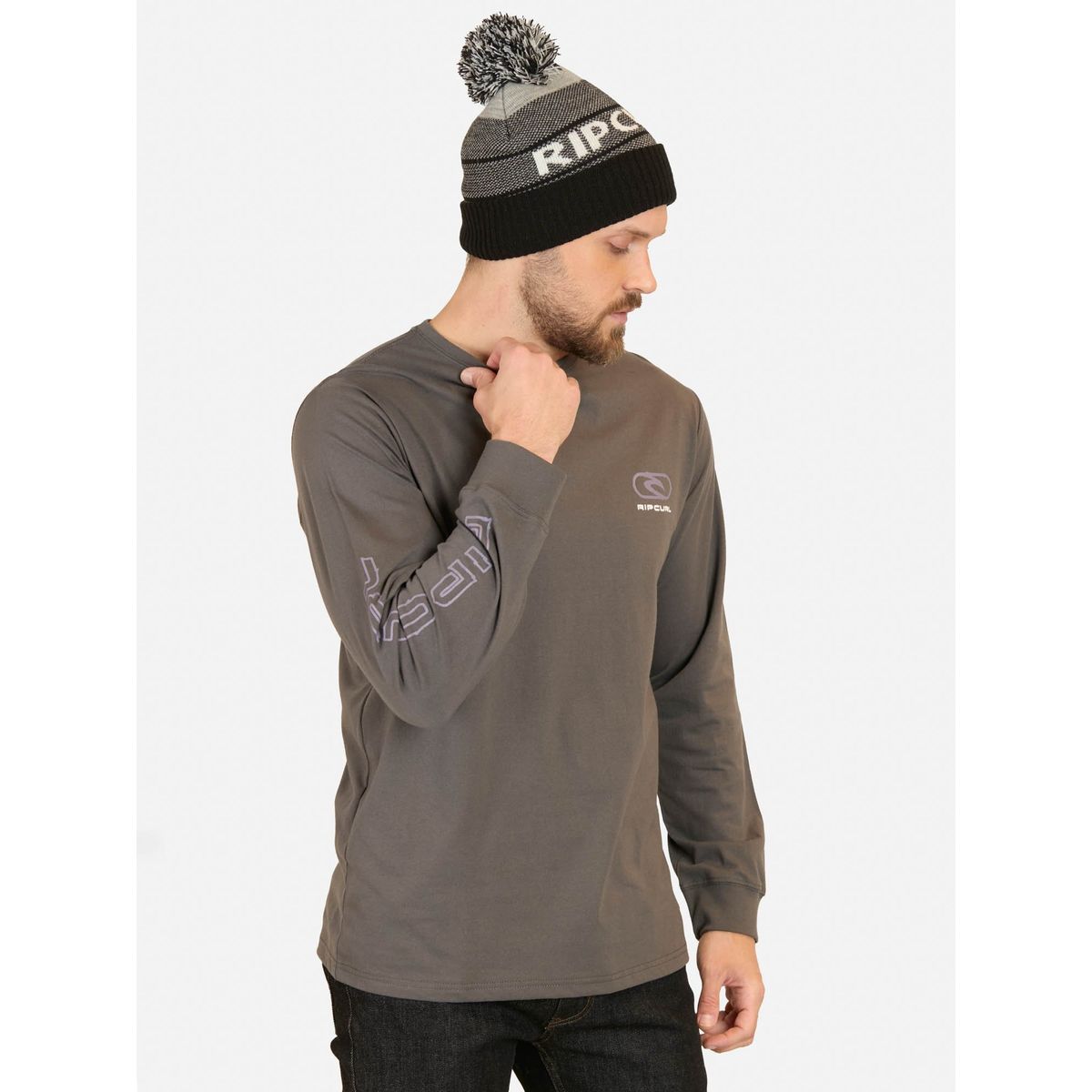 RIP CURL - Polera ML RC since 69 ls Gris Hombre Rip Curl - Gris