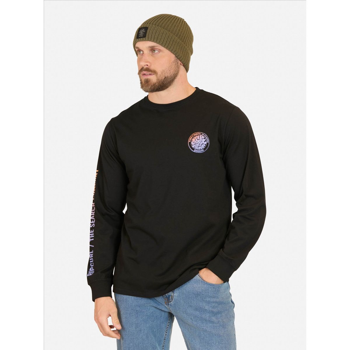 RIP CURL - Polera ML RiderQ Negro Hombre Rip Curl - Negro