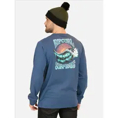 RIP CURL - Polera ML Surfing Co Azul Hombre - Azul