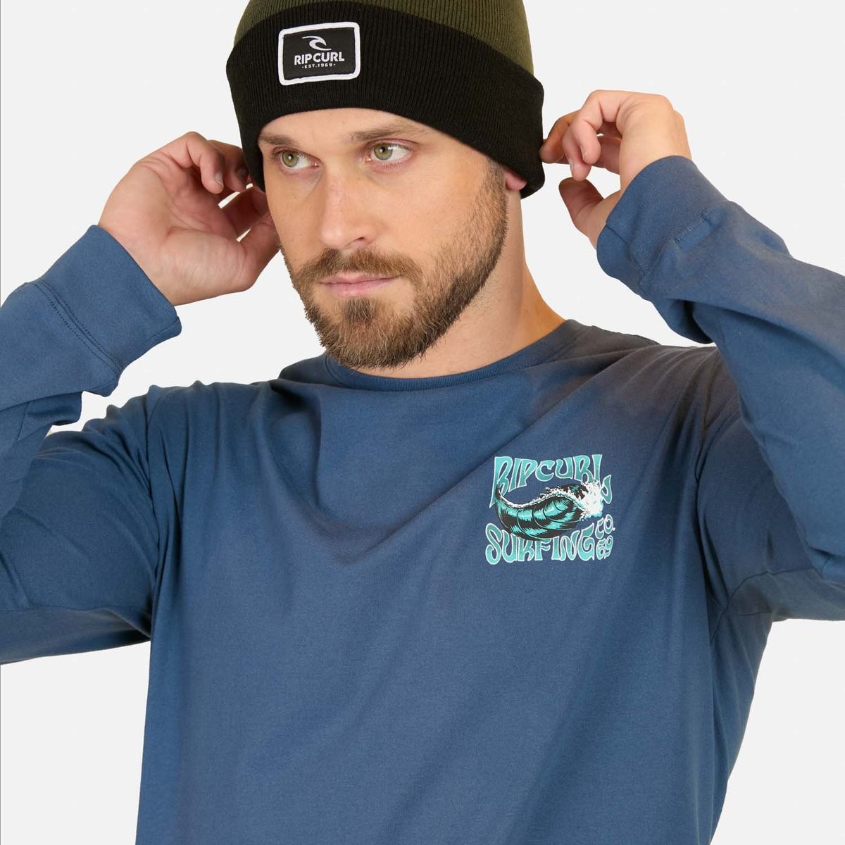 RIP CURL - Polera ML Surfing Co Azul Hombre Rip Curl - Azul