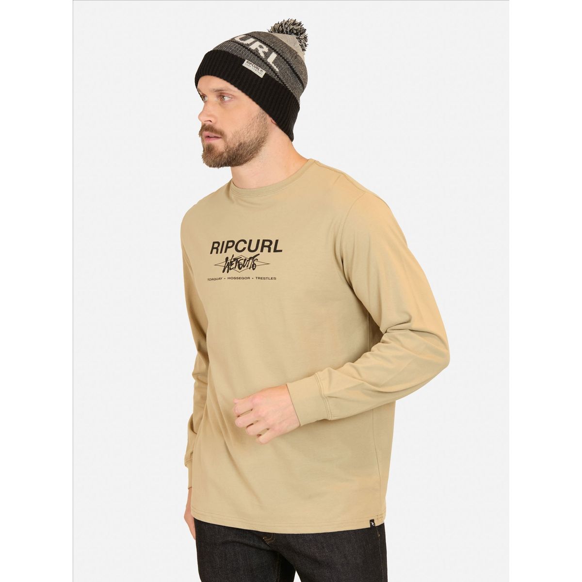 RIP CURL - Polera ML WavX Café Hombre Rip Curl - Café
