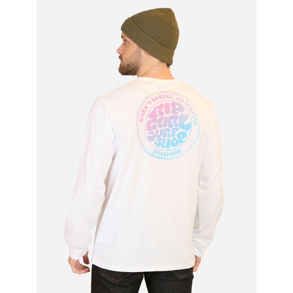 RIP CURL - Polera ML SurgeR Blanco Hombre Rip Curl - Blanco