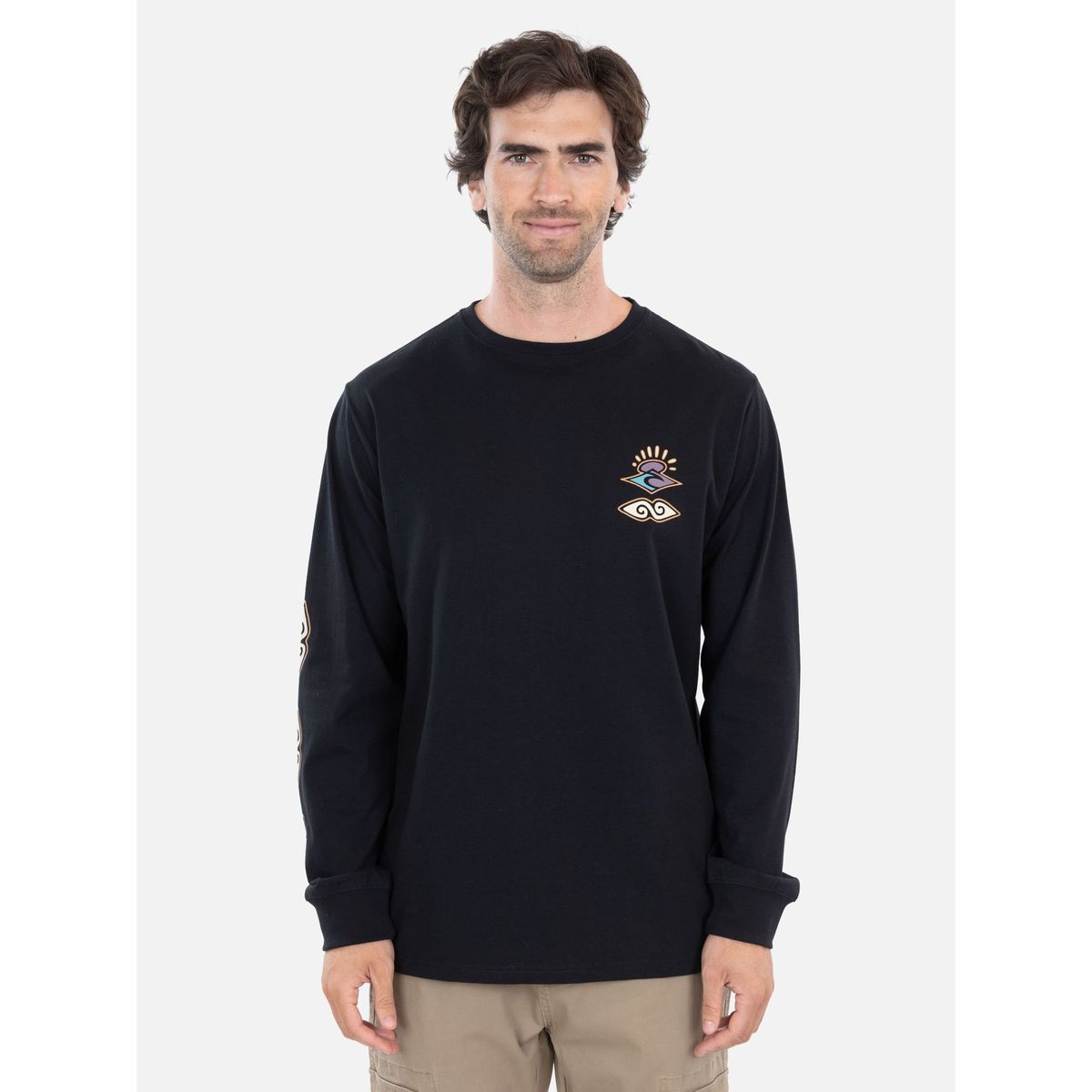 RIP CURL - Polera ML Tidara Negro Hombre Rip Curl - Negro