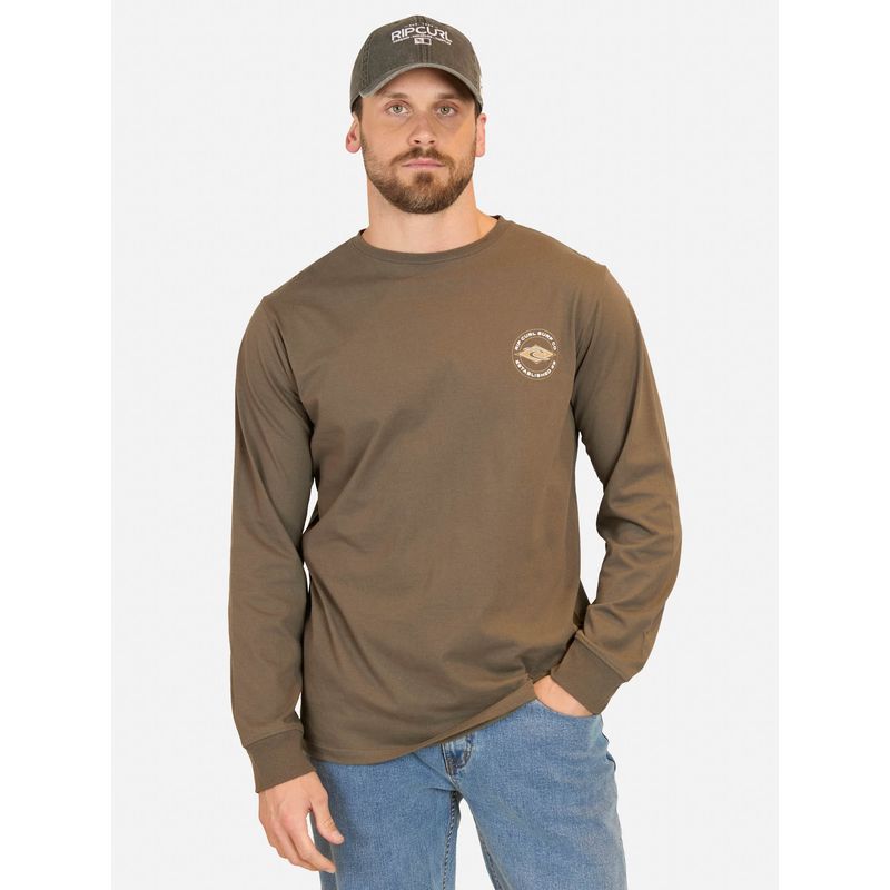 RIP CURL - Polera ML Driftic Café Hombre Rip Curl - Café