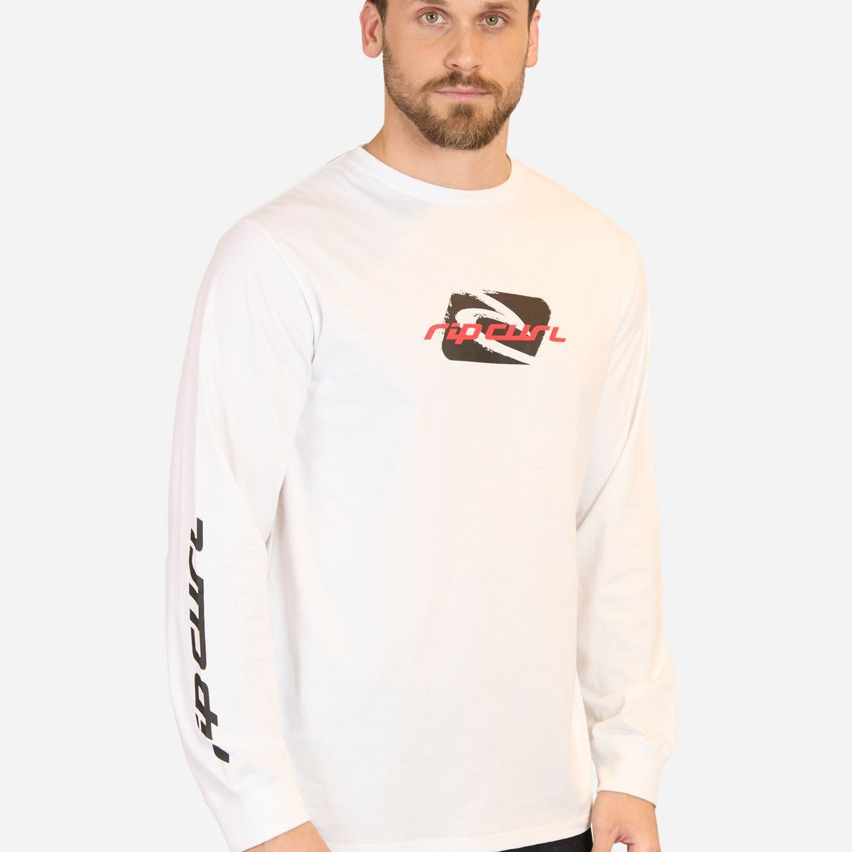 RIP CURL - Polera ML Old wave Blanco Hombre Rip Curl - Blanco