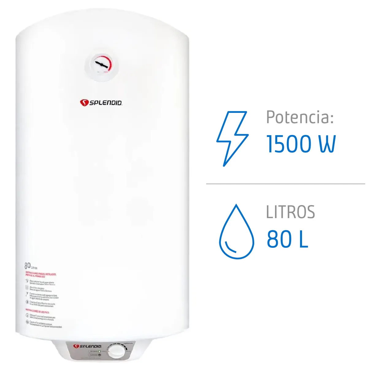 TERMO ELECTRICO COLGAR SPLENDID 80 LTS., marca SPLENDID - Foto Principal