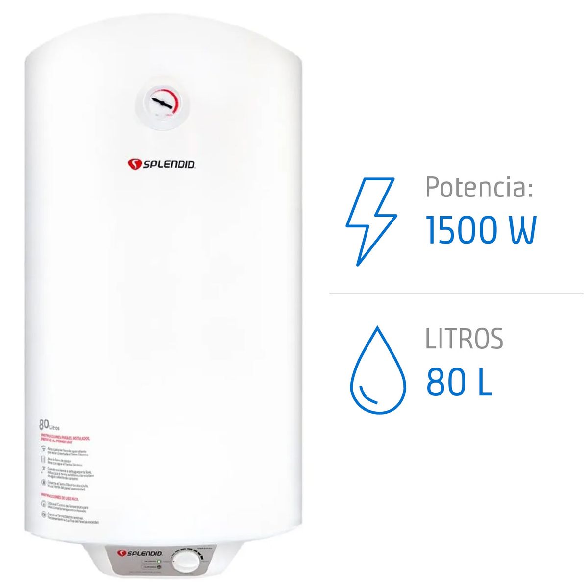 TERMO ELECTRICO COLGAR SPLENDID 80 LTS., marca SPLENDID - Foto Principal