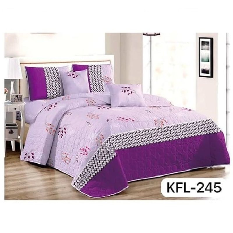 GENERICO - Cobertor de verano tipo Quilt + Juego de Sabanas 2 plazas Purpura