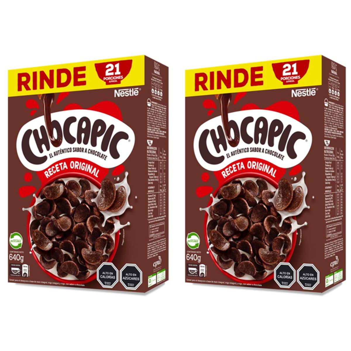 NESTLE - Pack 2 Cereal Para El Desayuno CHOCAPIC® Receta Original 640g