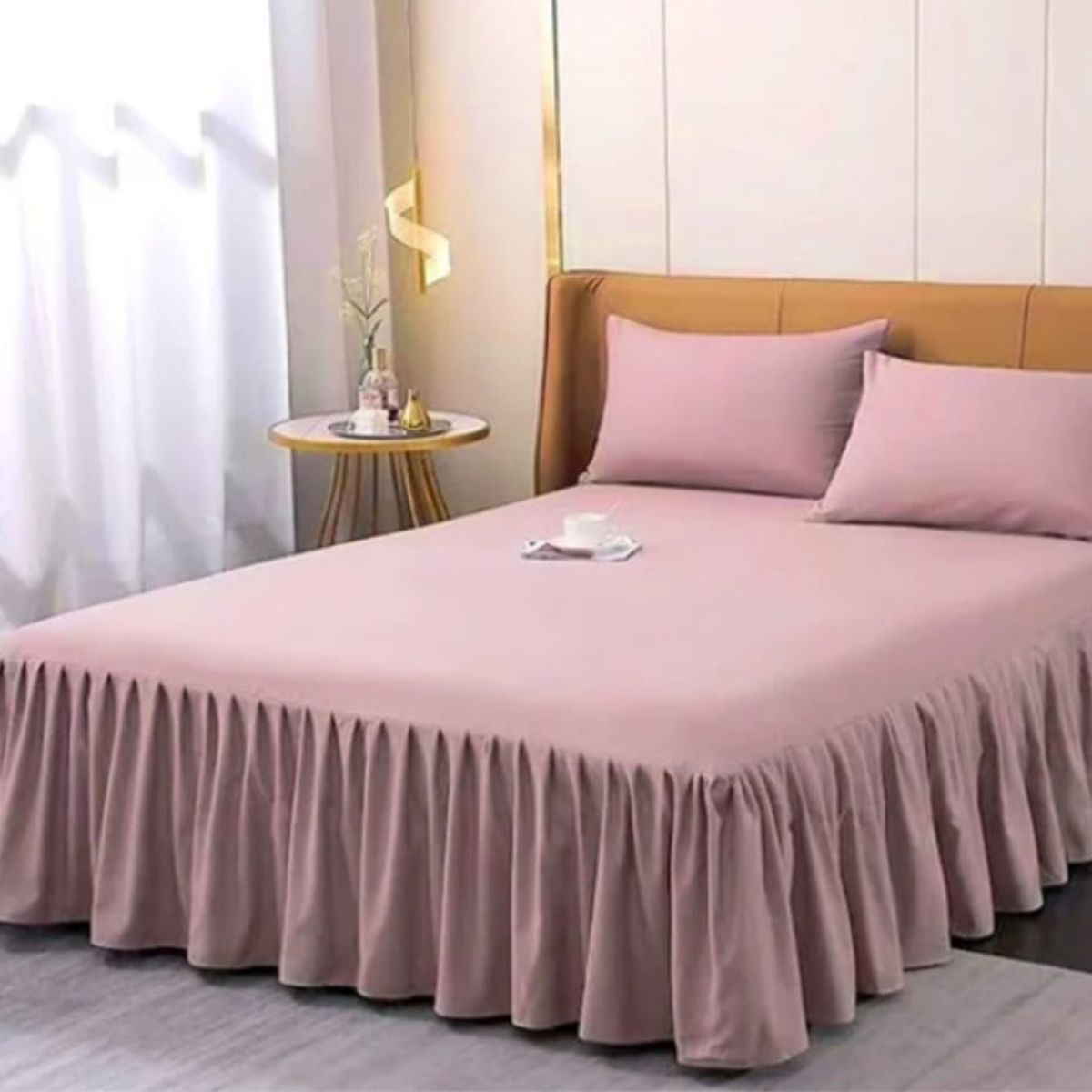 GENERICO - Faldón de cama - Faldones para base cama 2 Plazas PALO ROSA