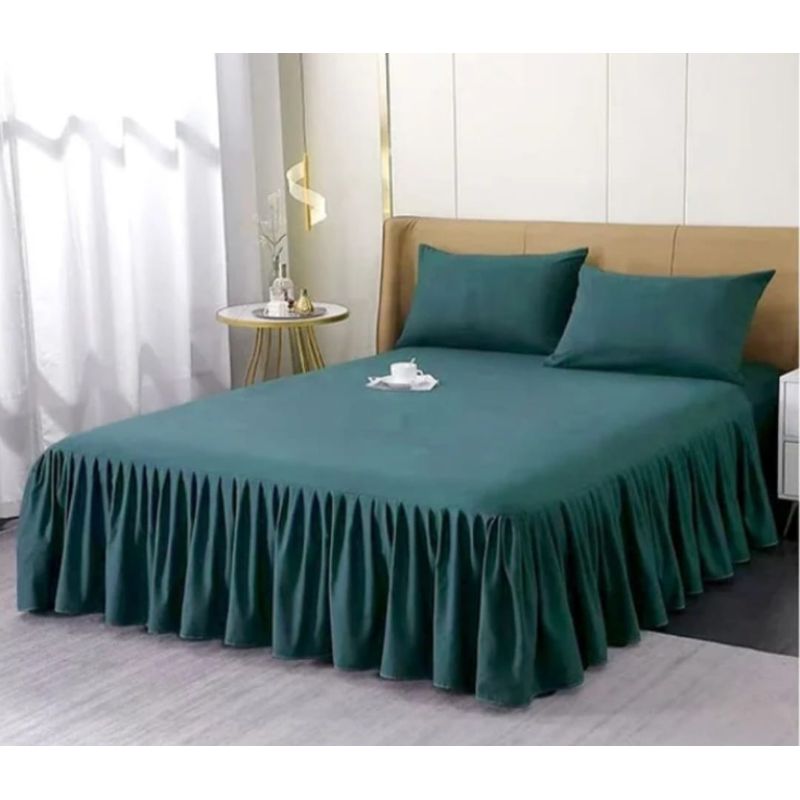 GENERICO - Faldón de cama - Faldones para base cama King VERDE