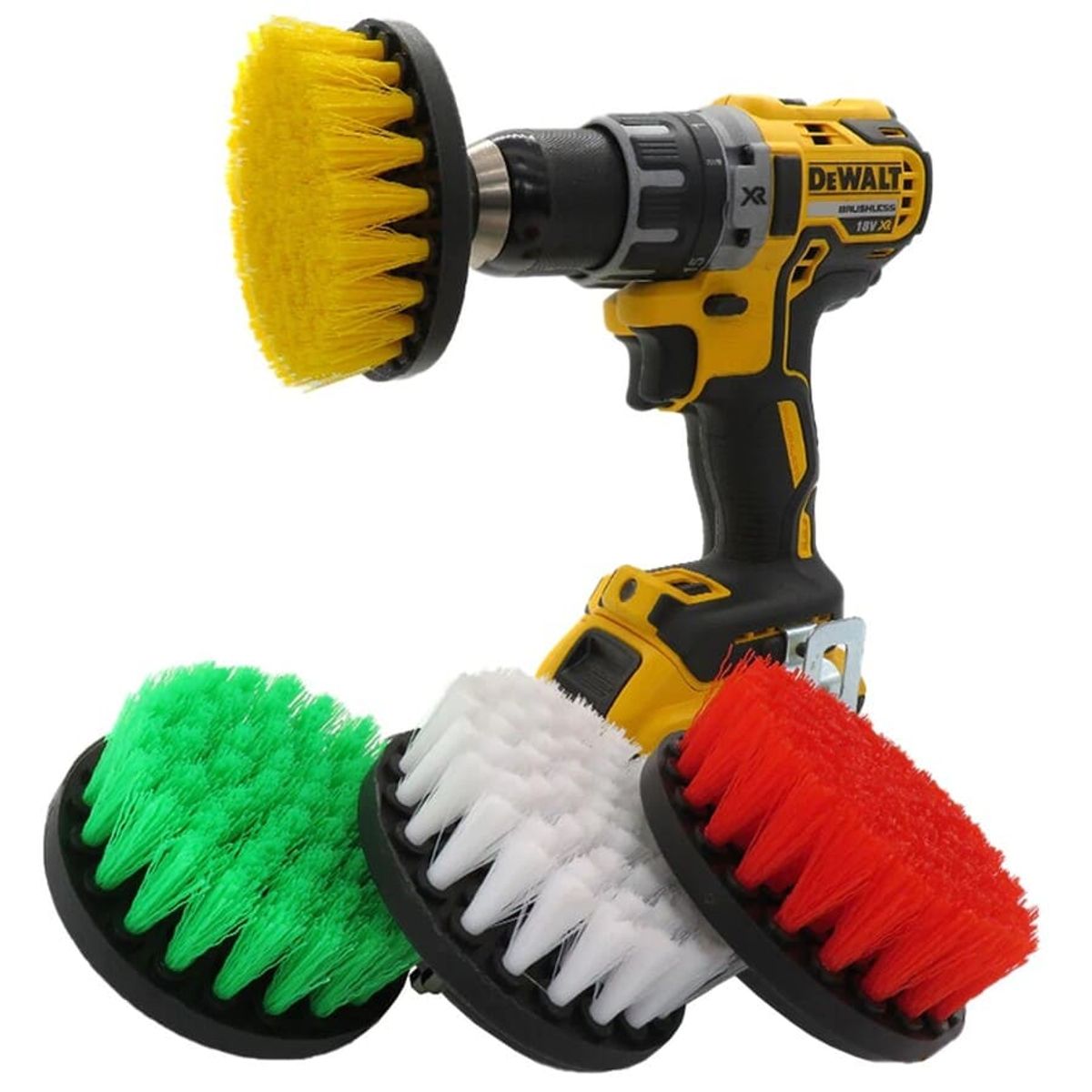GENERICO - 4 Cepillos Escobillas Limpieza  Tapiz Para Taladro