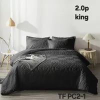 Cobertor de Verano KING Edredon Semiacolchado de Polialgodon Negro