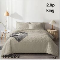 Cobertor de Verano KING Edredon Semiacolchado de Polialgodon Crema