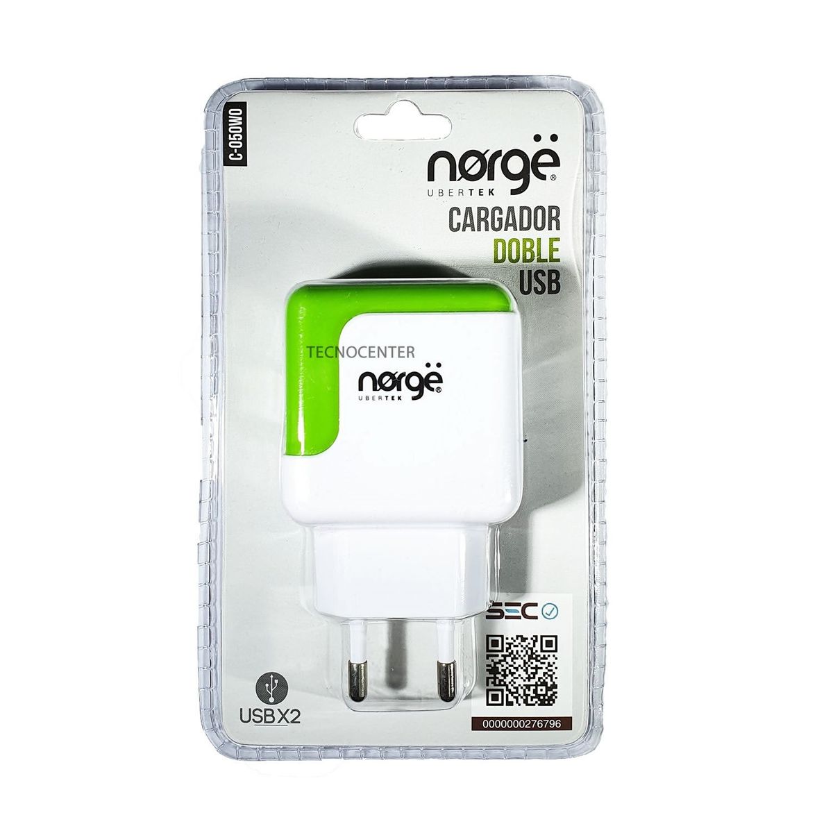 NORGE - Cargador 2 Usb de Pared 220v Norge