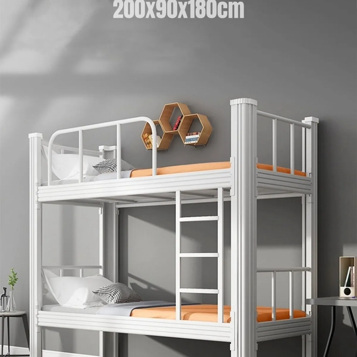 LUBABYCAS - Camarote Metálico 1 Plaza 200x90x180cm Con Bases LuBabycas