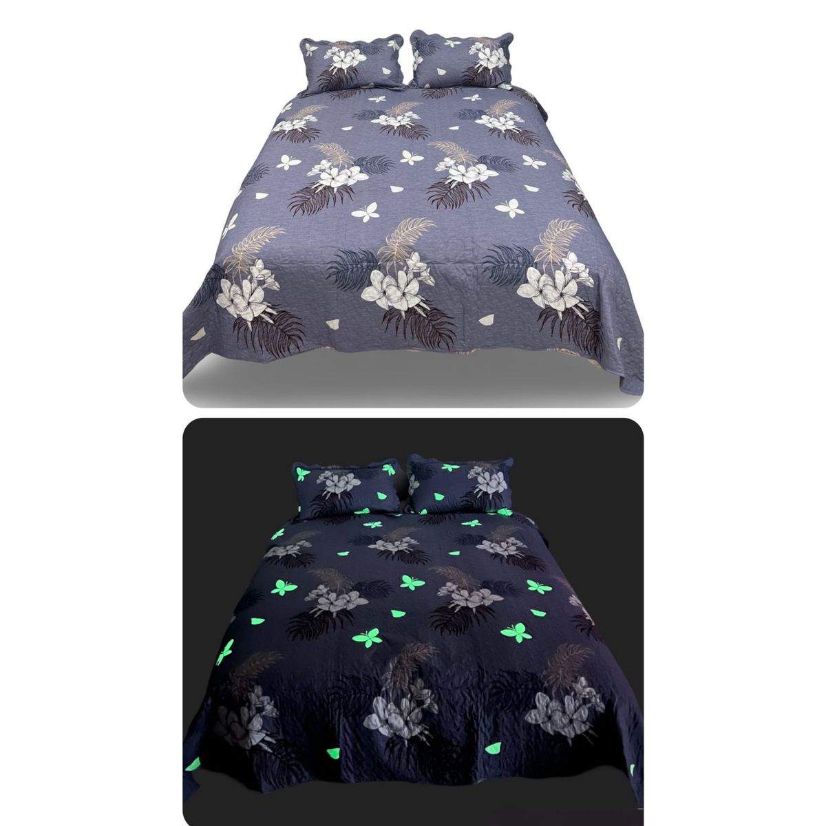 GENERICO - CUBRECAMA QUILT VERANO 2 PLAZA LUMINOSO DISEÑO VIOLETA FLOR TF