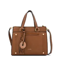 ZIOL - Cartera dos asas mediana inisa café