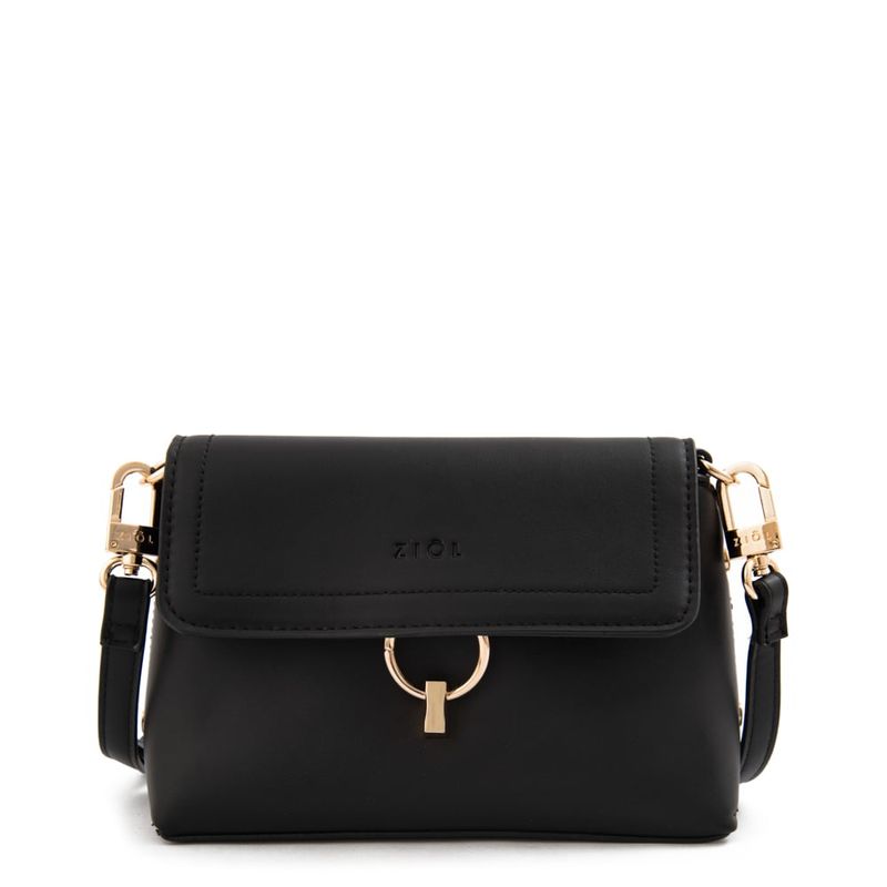 ZIOL - Cartera bandolera con tapa pequeña griselda negro especial