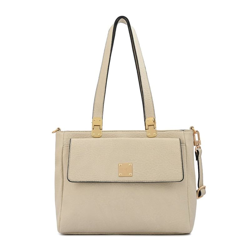 ZIOL - Cartera dos asas tres divisiones mediana jelena blanco crudo