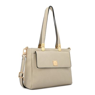 Imagen 2 del producto Cartera tote tres divisiones jelena mediana blanco crudo