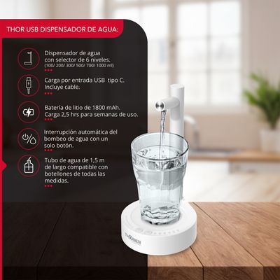 Imagen 2 del producto Dispensador de agua Thor Usb Water Table Dispenser