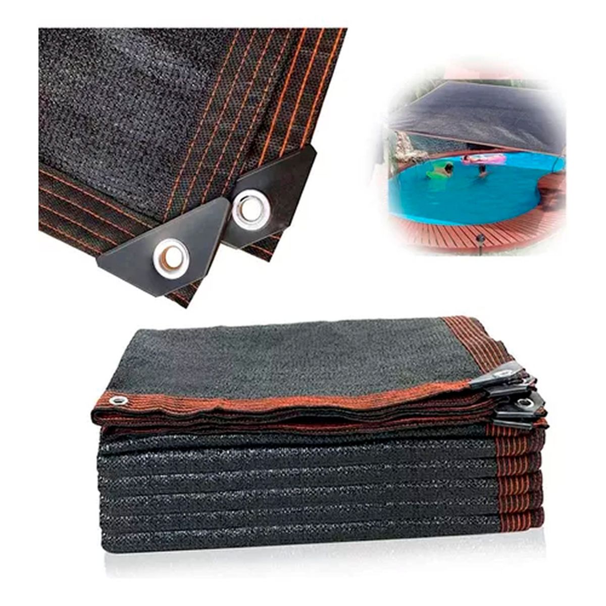 ESHOPANGIE - Lona Carpa De Malla Sombra Negra 3x3 Metros