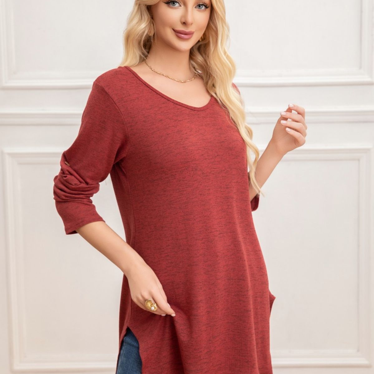 LIKE SHOP - Sweater Mini Vestido Corto Tejido Abertura Lazo Espalda 2005