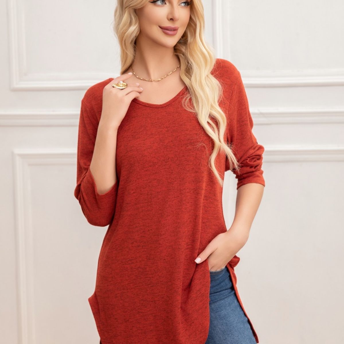 LIKE SHOP - Sweater Mini Vestido Corto Tejido Abertura Lazo Espalda 2005