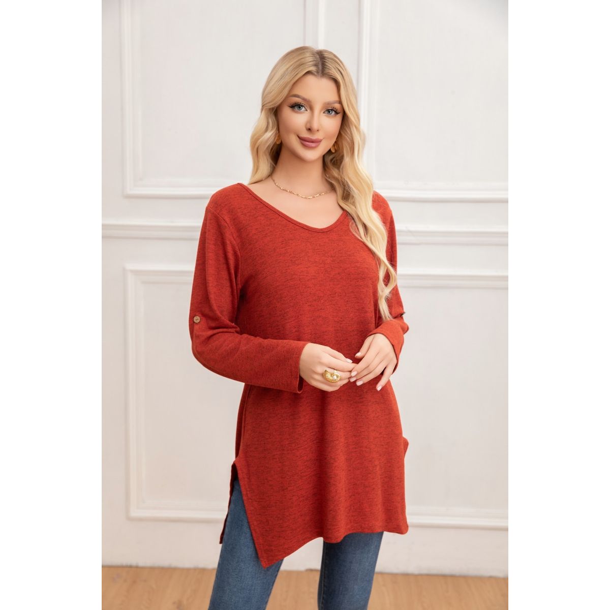 LIKE SHOP - Sweater Mini Vestido Corto Tejido Abertura Lazo Espalda 2005