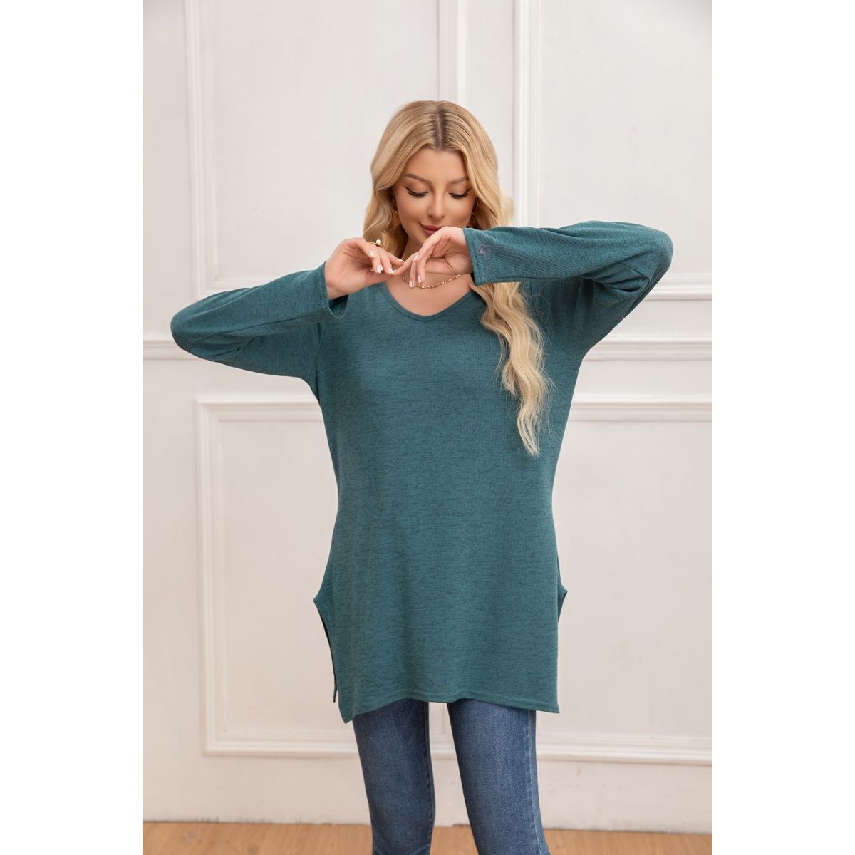 LIKE SHOP - Sweater Mini Vestido Corto Tejido Abertura Lazo Espalda 2005