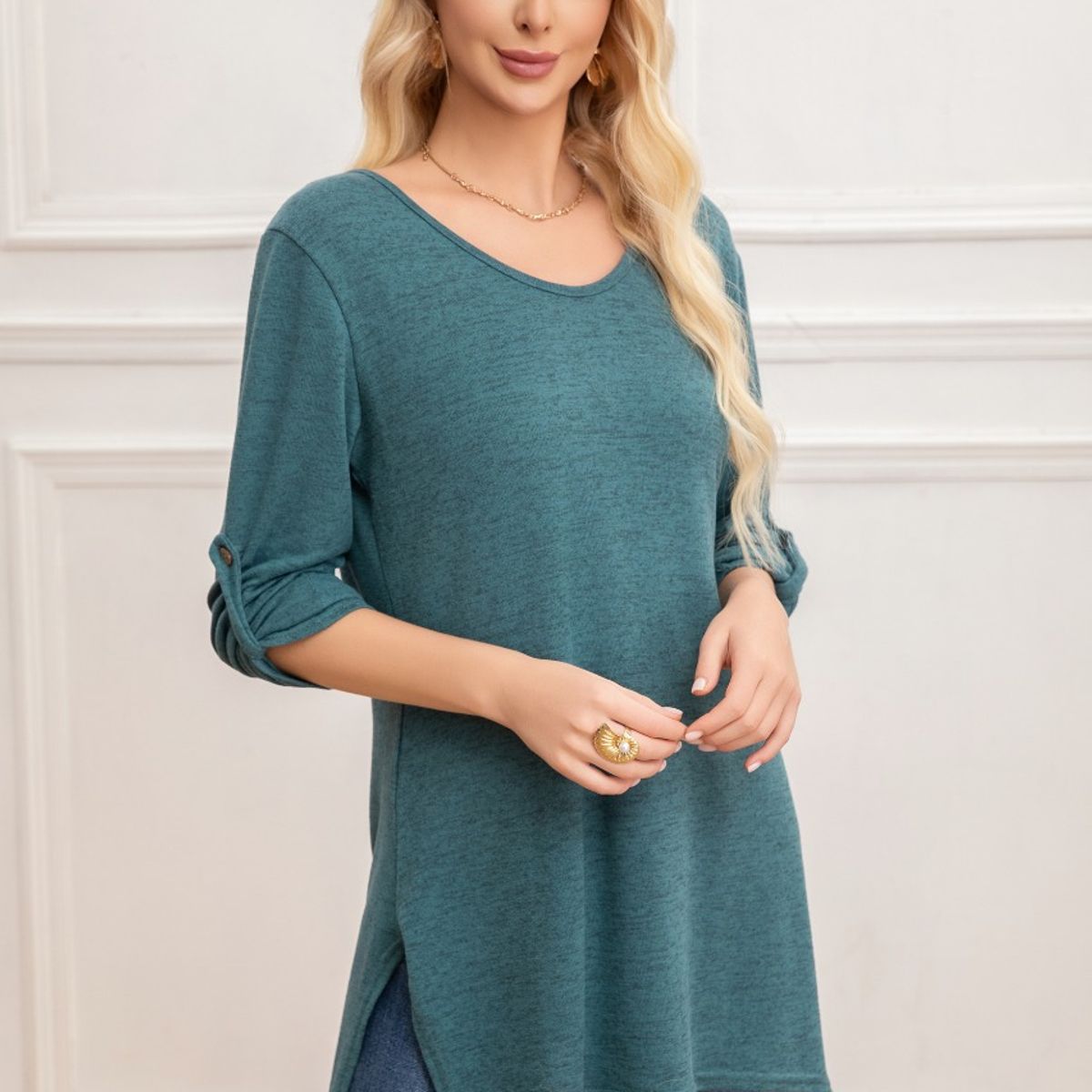 LIKE SHOP - Sweater Mini Vestido Corto Tejido Abertura Lazo Espalda 2005