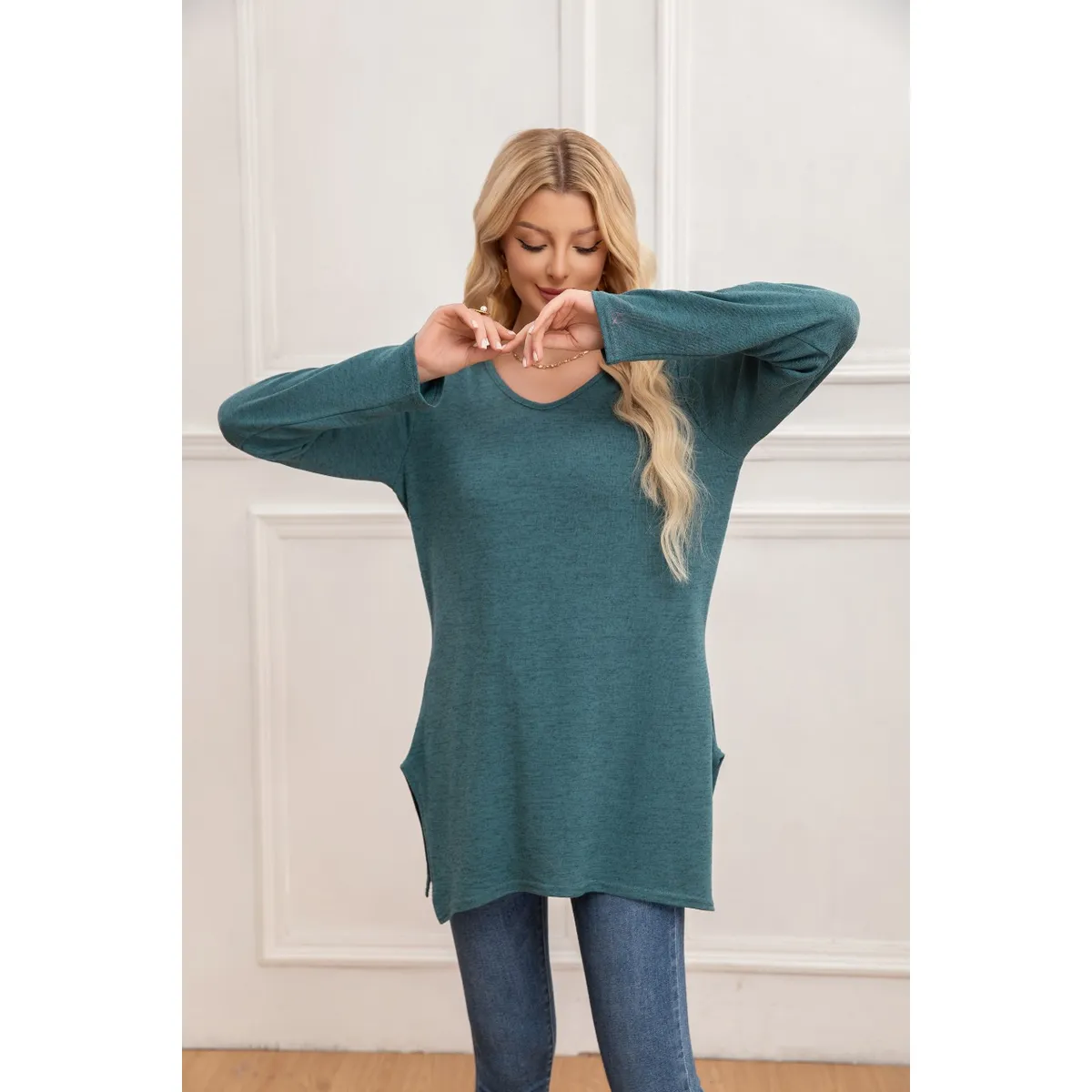 LIKE SHOP - Sweater Mini Vestido Corto Tejido Abertura Lazo Espalda 2005