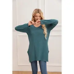 MPROPIA - Sweater Mini Vestido Corto Tejido Abertura Lazo Espalda 2005